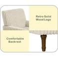 thumbnail image 5 of S-HOME Classic Mid-Century Modern Chair Plush Upholstered Armchair with 9-Inch Solid Wood Legs for Living Room Seating, Beige, 5 of 9