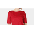 thumbnail image 2 of CHARTER CLUB Womens New 0584 Red Striped Textured Jewel Neck Casual Top L B+B, 2 of 3