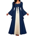 thumbnail image 3 of BVOFAR Womens Renaissance Costumes Medieval Irish Dress Victorian Retro Gown Ren Faire Long Dress Navy S, 3 of 10