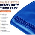 thumbnail image 3 of Extra Heavy Duty 14 Mil Tarp Cover, Waterproof, UV Resistant, Rip and Tear Proof, Poly Tarpaulin with Reinforced Edges for Roof, Camping, Patio, Pool, Boat (Blue 12′ X 20′), 3 of 5