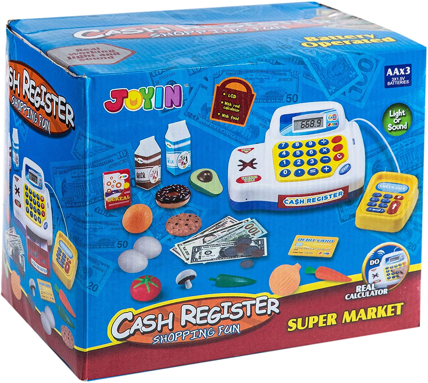 Joyin Toy Cash Register Shopping Pretend Play Money Machine With Dual Languages for sale online 
