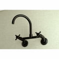 thumbnail image 2 of Kingston Brass Concord 8-Inch Adjustable Center Wall Mount Kitchen Faucet, Matte Black, 2 of 5