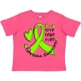 thumbnail image 3 of Inktastic Love, Care, Cure Lymphoma Awareness Lime Green Ribbon Hearts Boys or Girls Toddler T-Shirt, 3 of 5