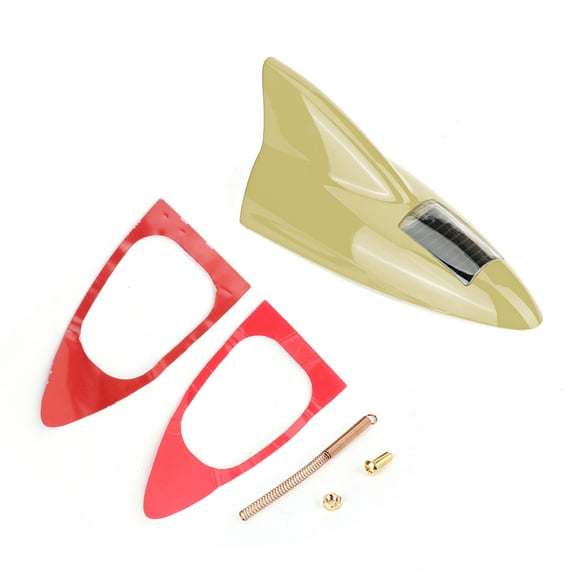 MAYUJIAA 12LED Car Solar Energy Flashing Light Shark Fin Warning Lamp Auto AccessoryGold QM321-19833