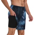 thumbnail image 2 of Balery Heart Axolotl Mens Swim Trunks Swim Shorts for Men Quick Dry Inseam Beach Shorts with Compression Liner Pocket-Small, 2 of 9