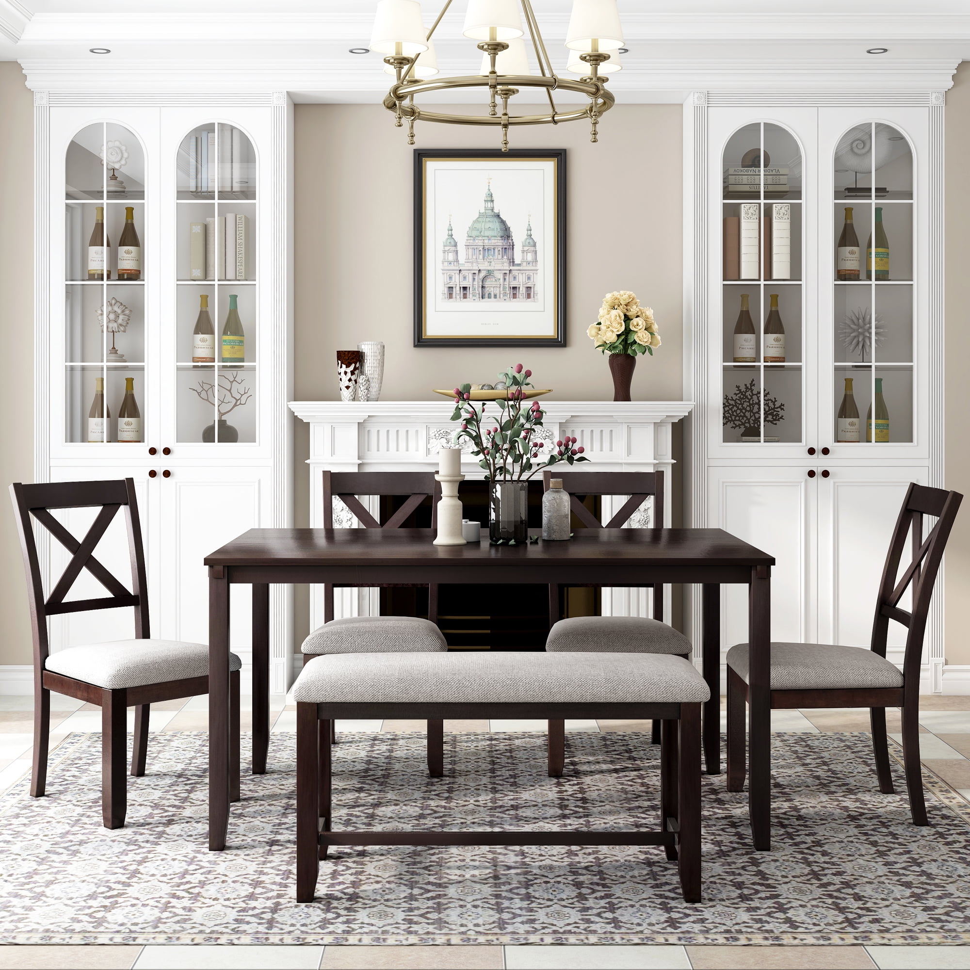Rustic Style Dining Table, Apartment Dining Room Tables And Chairs For 6