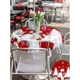 thumbnail image 4 of Outdoor Tablecloth with Umbrella Hole and Zipper, Red Christmas Round Table Cloth 54 Inch Waterproof Tablecloth, Snowman Gifts Xmas Tree Winter Snowflake Picnic Table Cover for Patio Camping, 4 of 7