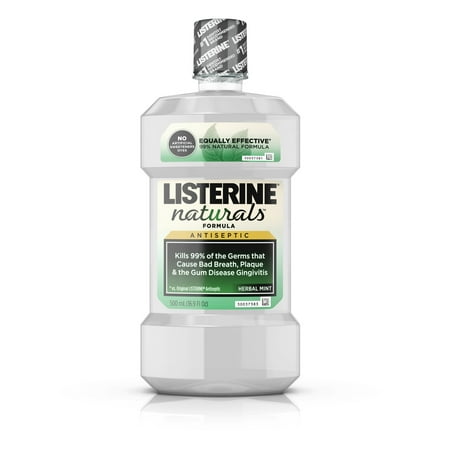 Listerine Naturals Antiseptic Mouthwash, Fluoride-Free, Mint, 500