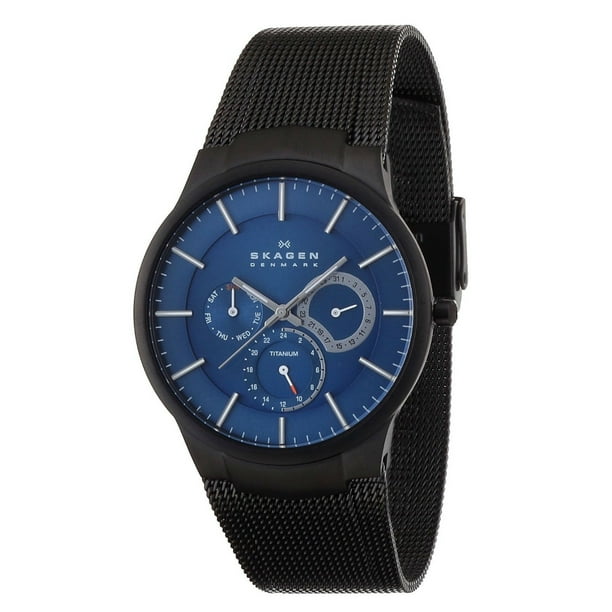 Skagen Black Titanium Blue Dial Multi Function Watch - Walmart.com