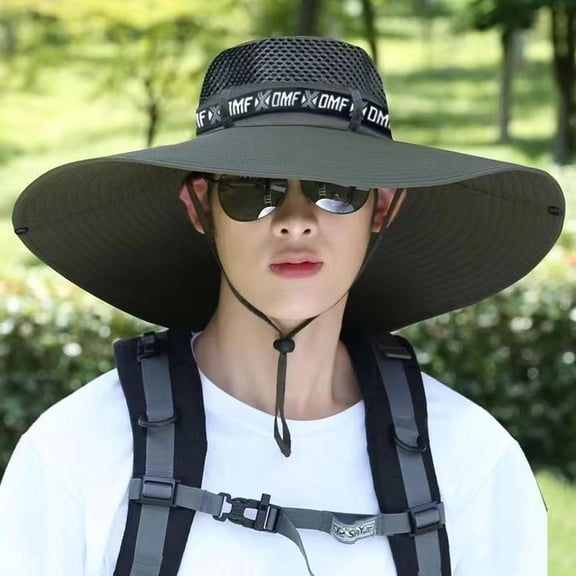 Adjustable Wide Brim Sun Hat For UV Protection Lightweight Breathable Polyester Cotton Outdoor Travel