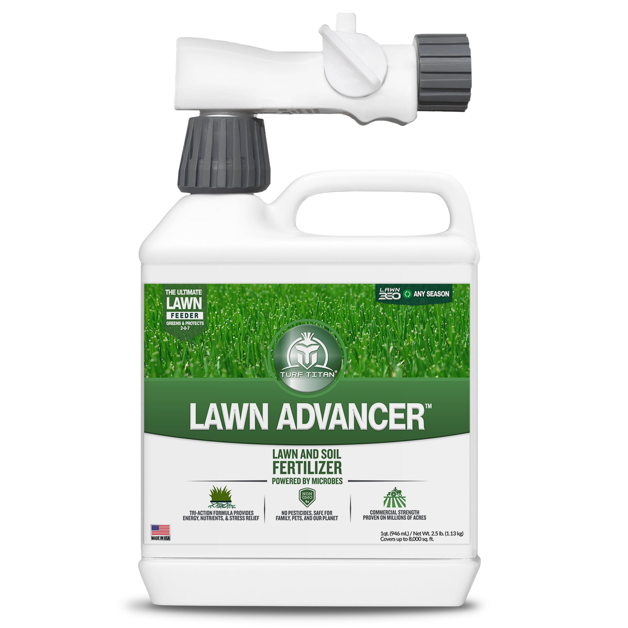 Lawn Advancer Liquid Grass Fertilizer, With Easy to Use Hose End Sprayer Covers 8000 sqft