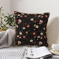 thumbnail image 4 of KLL Red White Flowers Decorative Throw Pillow Covers Velvet Soft for Couch Sofa Bedroom Living Room Outdoor (No pillow core)- 20"x20", 4 of 5
