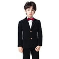 thumbnail image 6 of Wehilion Boys Velvet Blue Suits 5 Piece Slim Fit Dress Suit Set for Wedding, 6 of 7