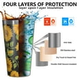 thumbnail image 3 of 16oz Tumblers Black Sunflower Stainless Steel Vacuum Insulated Double Wall Travel Tumbler Cups Mug with Lid and Straw,Cleaning Brush for Coffee,Tea, 3 of 4