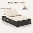 thumbnail image 3 of Gymax Lit de Jour d'Extérieur pour Patio en Osier PE, Double Chaise Longue avec Dossiers Réglables, 3 of 9