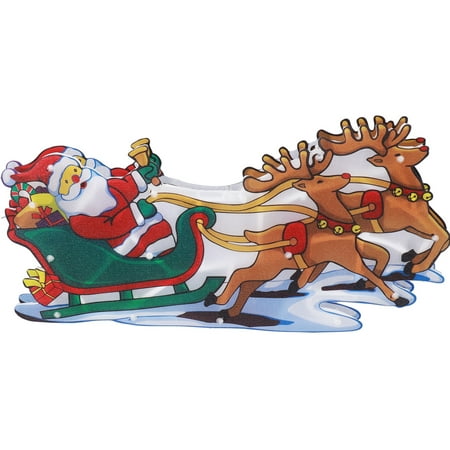 

ESTINK LED Christmas Light Sled Santa Claus Pattern Window Hanging Lamp Battery Powered With Suction Cup Festival Decoration Indoor Ornament Christmas Lamp