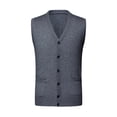 thumbnail image 6 of BSDJILFG Mens Dress Vests Big and Tall Sleeveless Sherpa Waistcoat V-Neck Tank Knitted Button Down Suits Vest Winter ,M-4XL, 6 of 6