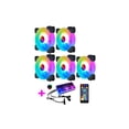thumbnail image 1 of Ventilador de chasis RGB ajustable Ventilador de caja de alto flujo de aire Ventilador de refrigeración de chasis luminoso de marco completo con controlador de música Eigraketly EL013806-05, 1 of 4