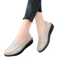 thumbnail image 3 of Huesdet Loafers for Women Slip On Shoes Adjustable Casual Comfort Walking Flats Loafers Womens Fashion Round Toe Driving Moccasins Boat Shoes(Beige,8), 3 of 7