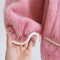 thumbnail image 3 of Generic Women's Plush Pajama Tops Button Down Sleepwear Fuzzy Fleece Jacket Long Sleeve Soft Warm Winter Coat with Pockets, 3 of 6