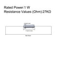 thumbnail image 3 of Uxcell 50Pcs 1W 1 Watt Metal Oxide Film Resistor Axile 27K Ohm ±5% Tolerance, 3 of 5