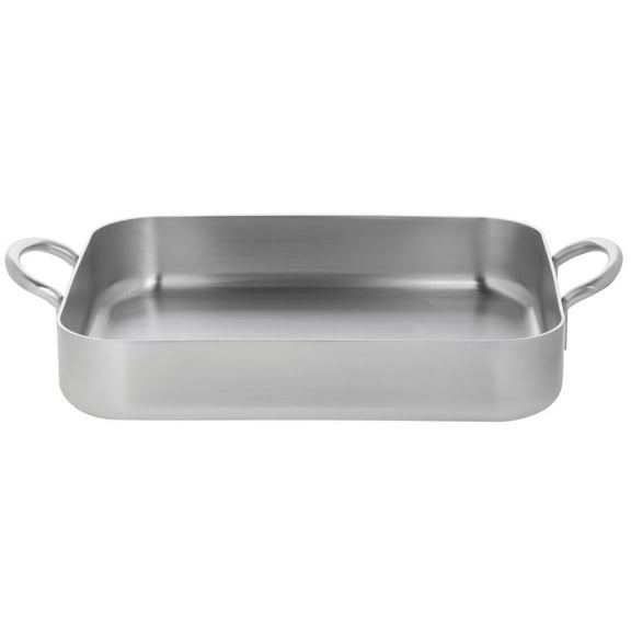 HUBERT Roasting Pan 5-Ply Stainless Steel Silver - 12 3/5"L x 10 1/4"W x 2 3/4"H