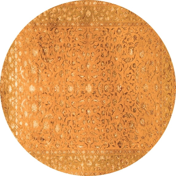 Ahgly Company Indoor Round Persian Orange Traditional Area Rugs, 4' Round