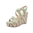 thumbnail image 2 of Zapatos de mujer Casual verano moda romana cuña serpiente patrón correas cruzadas cinturón hebilla cuña sandalias Wmkox8yii  sa3393, 2 of 8