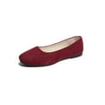 thumbnail image 1 of MAWCLOS Chaussures Décontractées pour Femmes Chaussures de Marche Confort à Enfiler Ballerines Mode Bout Carré Ballerine de Soirée Rouge Vin 8, 1 of 4