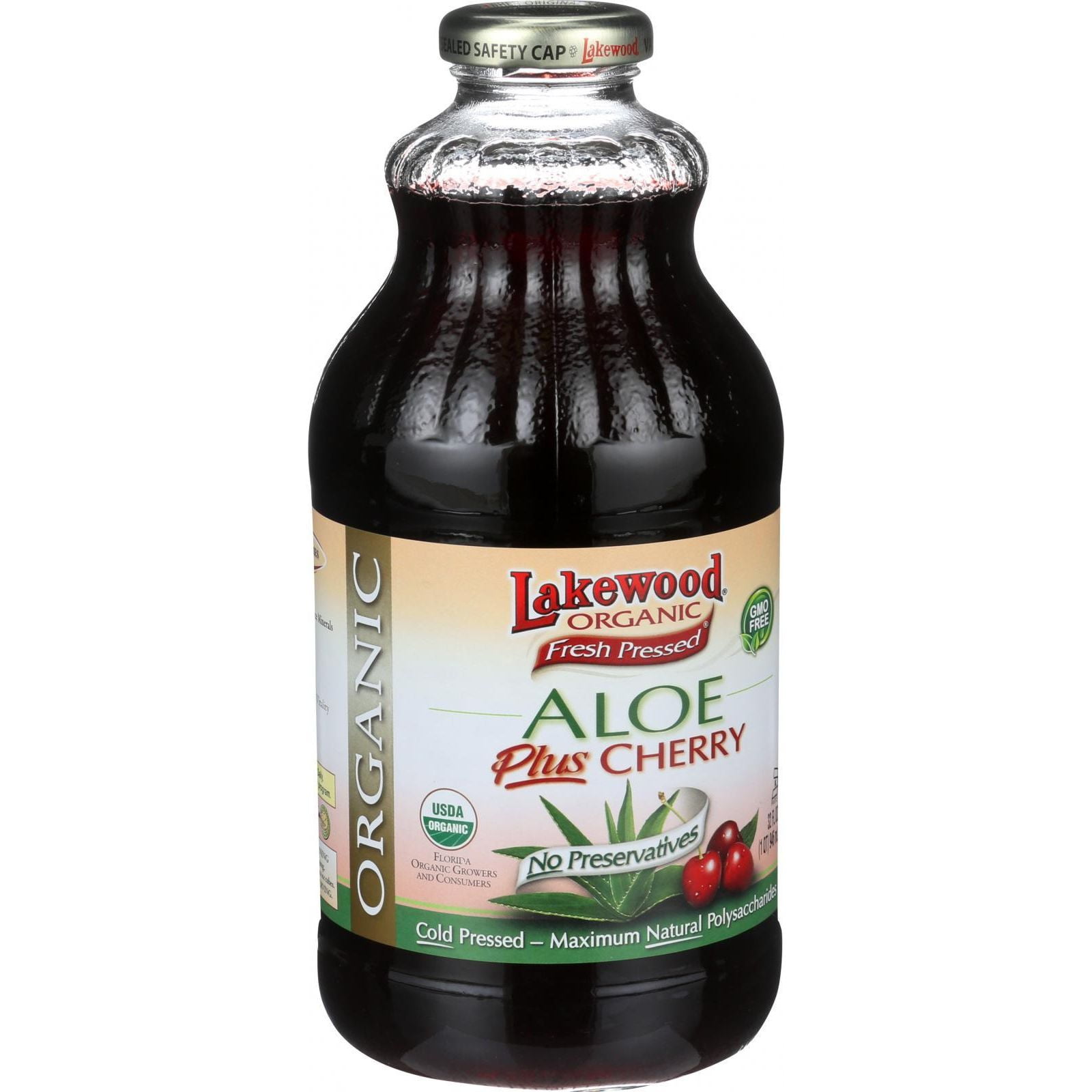 Lakewood Organic Aloe Juice Whole Leaf Fresh Pressed Plus Cherry