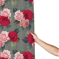 thumbnail image 3 of Shower Curtain, Red Pink Rose Flowers Waterproof Fabric Plastic Shower Curtain, Drying Fast Bathroom Curtain with 9 Buttonholes, Ruffle Shower Curtain 60x72in, 3 of 8