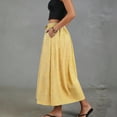 thumbnail image 5 of BUIGTTKLOP Womens Midi Skirt Drawstring Elastic Waist Drawstring Skirts Striped Side Split Summer Casual Flowy Skirts, 5 of 6