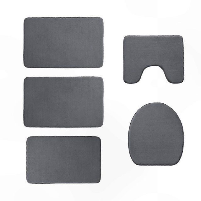 Non-Slip Foam Bath Mat Set, 5-Piece Shower and Tub Rugs for Bathroom Safety and Comfort