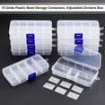 thumbnail image 3 of 10 Pack 8 Grids Plastic Organizer Box 2.7x4.7x0.89 Clear Plastic Jewelry Dividers Box Organizer Mini Tackle Boxes Jewelry Storage Container for Beads Small Items Findings Storage DIY, 3 of 8