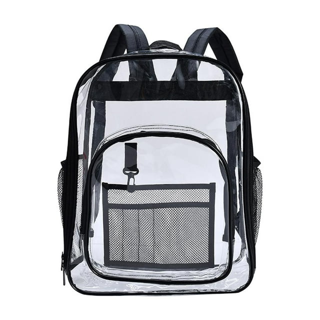 Mochila transparente resistente al agua jinwen mochilas claras Negro