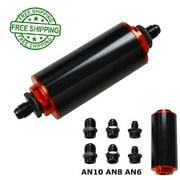 Black&Red AN6 AN8 AN10 Inline Filter High FLOW 100 Micron Cleanable SS