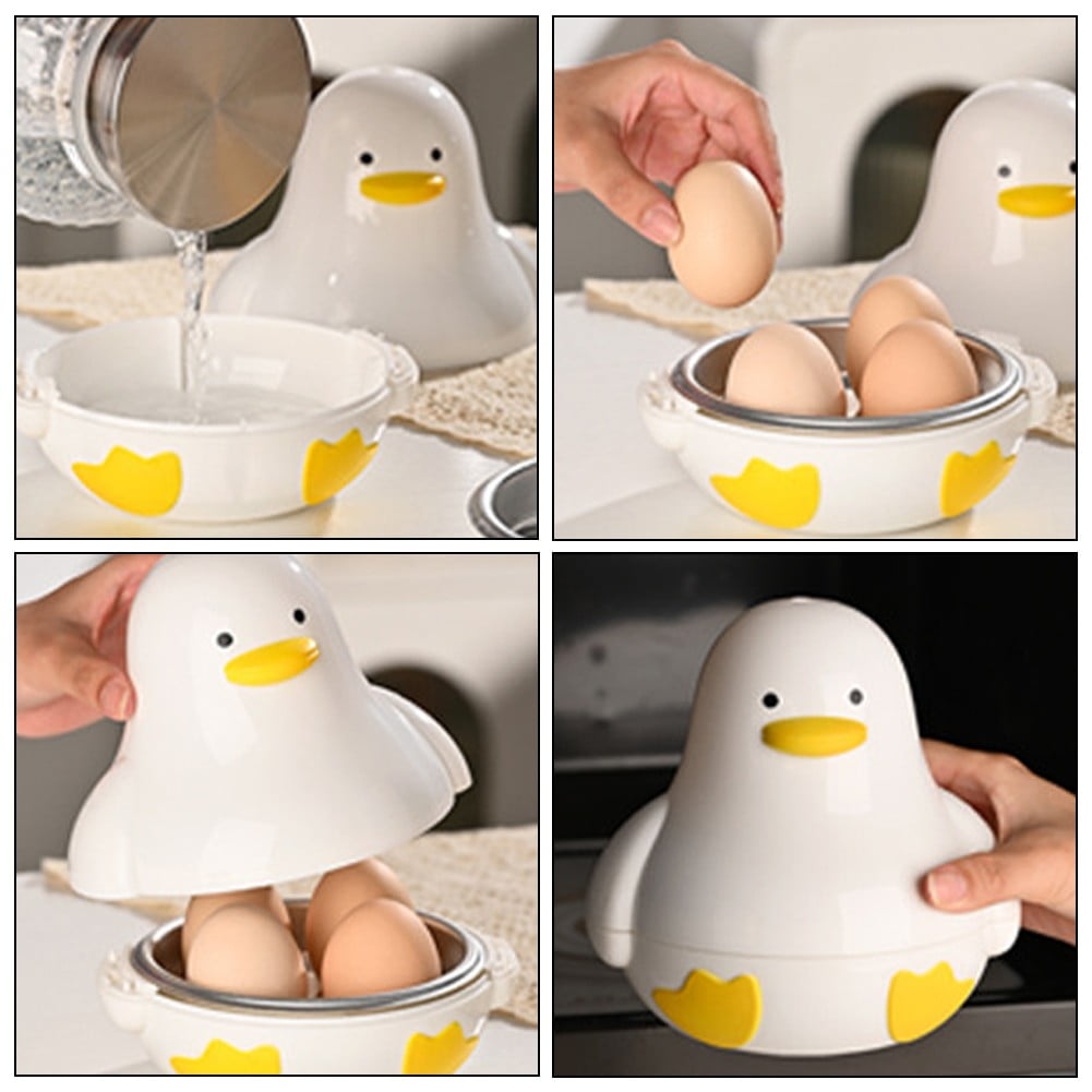 Microwave Egg Steaner for 4 Eggs Cute Duck Shape Microwave Egg Boiler Cooker