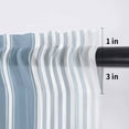 thumbnail image 5 of Blue Ombre Stripe Valance Curtains for Kitchen/Living Room/Bathroom/Bedroom Window, Rod Pocket Small Topper Half Short Window Curtains Voile Sheer Scarf, Farmhouse Simple Striped 42"x12", 5 of 8