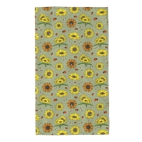 Bingfone Sage Green With Sunflowers Ultra Absorbent & Soft Hand Towels for Bath, Hand, Face, Gym and Spa-27.5x16in