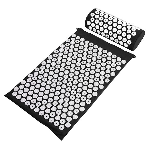 Soidarity Juego de 3 unidades de cojín de masaje, esterilla de acupresión para Yoga y juego de almohada, masajeador de pies y cuello, almohadilla de Uniforme atlético Negro Soidarity OD000146-05