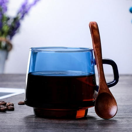 

Color Fresh And Thick Glass Coffee Cup Resistant To Cold And Heat