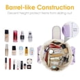 thumbnail image 2 of Bolsa de maquillaje Narwey Barrel con cordón, tamaño grande, color morado, para mujer, 2 of 7