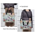 thumbnail image 6 of FORMRS 16" Laptop Bag Carrying Sleeve Case with Handle Travel Shoulder Briefcase, Green Floral Cranes Pattern, 6 of 8