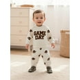 thumbnail image 6 of BemeyourBBs Boy Fall Outfits Embroidery Long Sleeve Pullover + Football Pants, 6 of 9