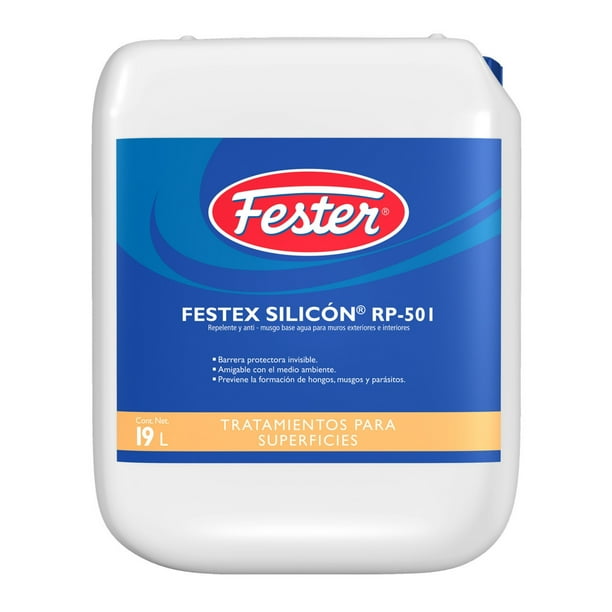 Repelente y Anti- Musgo Base Agua para Muros Exteriores e Interiores Fester Festex Silicón RP-501 19 L