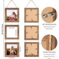 thumbnail image 4 of 6x6 Collage Picture Frames Set of 2, Rustic Wooden Real Glass Vertical Hanging 3 Opening 6 by 6 Photo Frame, Rustic Brown, 4 of 6