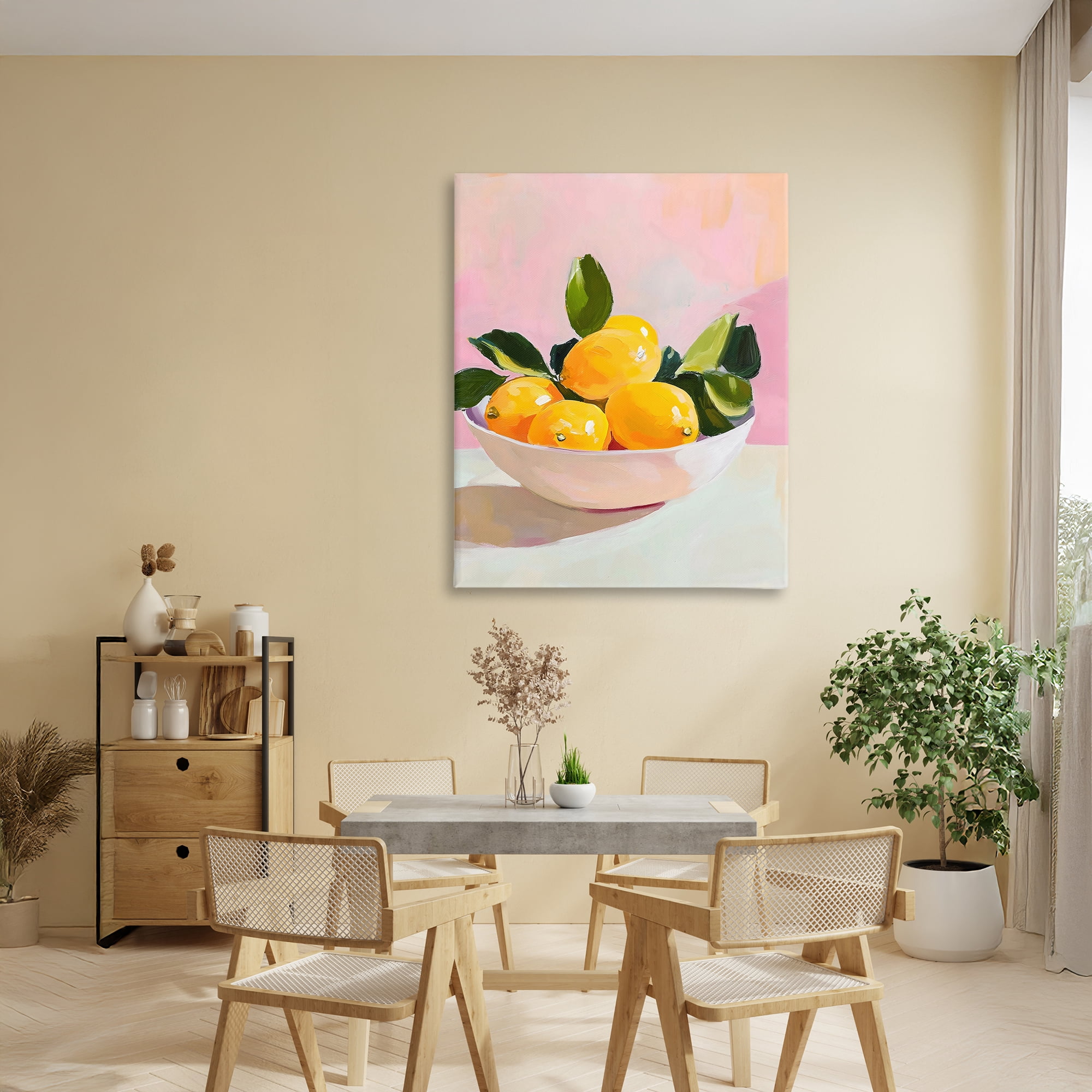 Stupell Industries Bowl of Lemons in Sunlight Canvas Wall Art, design by The Prints Vibe