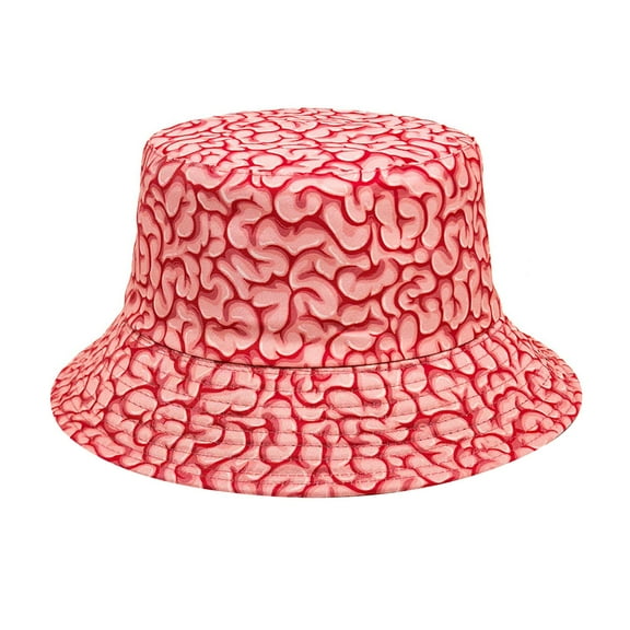 Brain Pattern Fisherman Hat - Unisex Bucket Hat for Outdoor Casual Wear,Red,M,KLOY2K