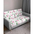 thumbnail image 3 of Pink Flamingos Couch Cushion Covers Stretch, Washable Sofa Seat Covers Individual Seat Cushion Sofa Slipcovers Summer Green Tropical Palm Leaves Couch Cover Furniture Protector M-1PCS, 3 of 7