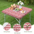 thumbnail image 4 of Red Christmas Pattern Square Fitted Tablecloth with Elastic Edge,Square Table Cover,Washable Elastic Table Cover for Home Kitchen Party Decor 34"x34", 4 of 6